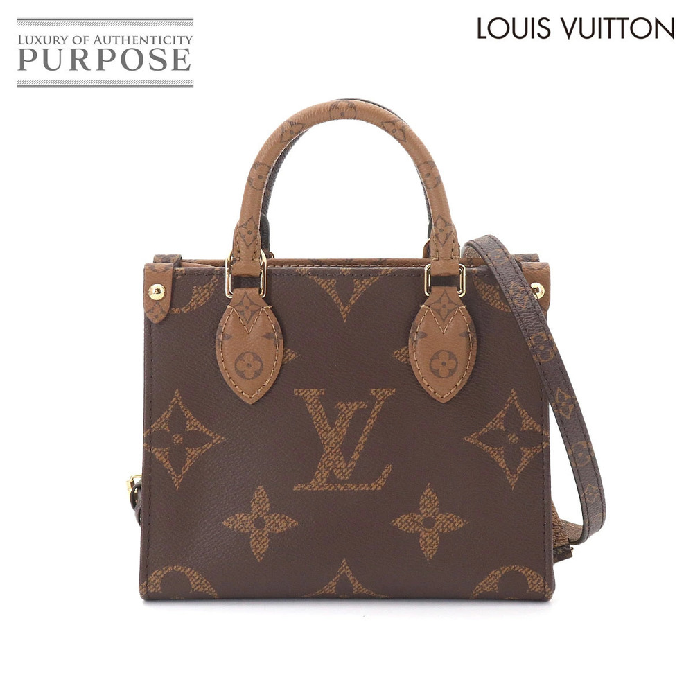 Louis Vuitton OnTheGo Monogram Giant Reverse Shoulder Bag Canvas Leather Brown
